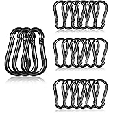 20PCS M4 Heavy Duty Carabiner Clip, 1.57Inch Snap Hook Quick Link Small Carabiner Clips,Spring Link Buckle for Fishing Camping Hammock Dog Leashes-110LBS Holding Capacity (Black)