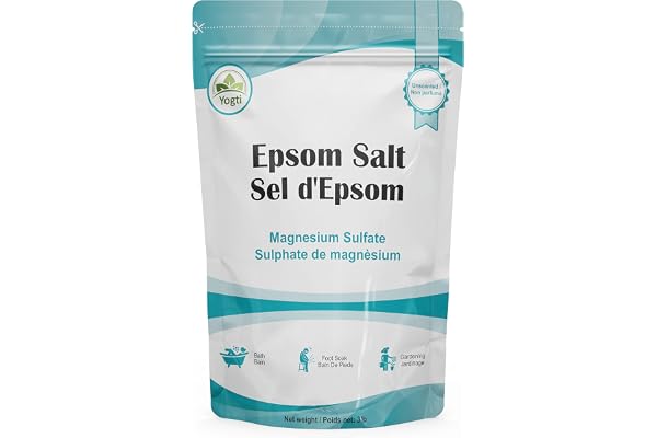 Yogti Epsom Salt, Premium Quality Bath Salt- Canadian Brand 3 pound, White, 1.3608 kg (Pack of 1) - Package May Vary