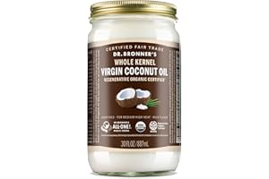 Dr. Bronner's - Organic Virgin Coconut Oil (Whole Kernel, 887 mL) - Coconut Oil for Cooking, Baking, Hair and Body, Unrefined
