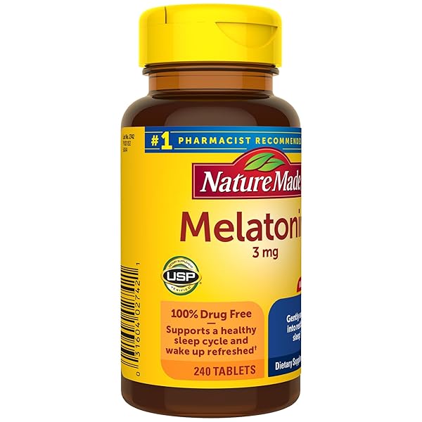 NATURE MADE MELATONIN 3MG SLEEP AIDS FOR ADULTS, 100% DRUG FREE SLEEP AID, SLEEP SUPPLEMENTS, 240 TABLETS, 240 DAY SUPPLY