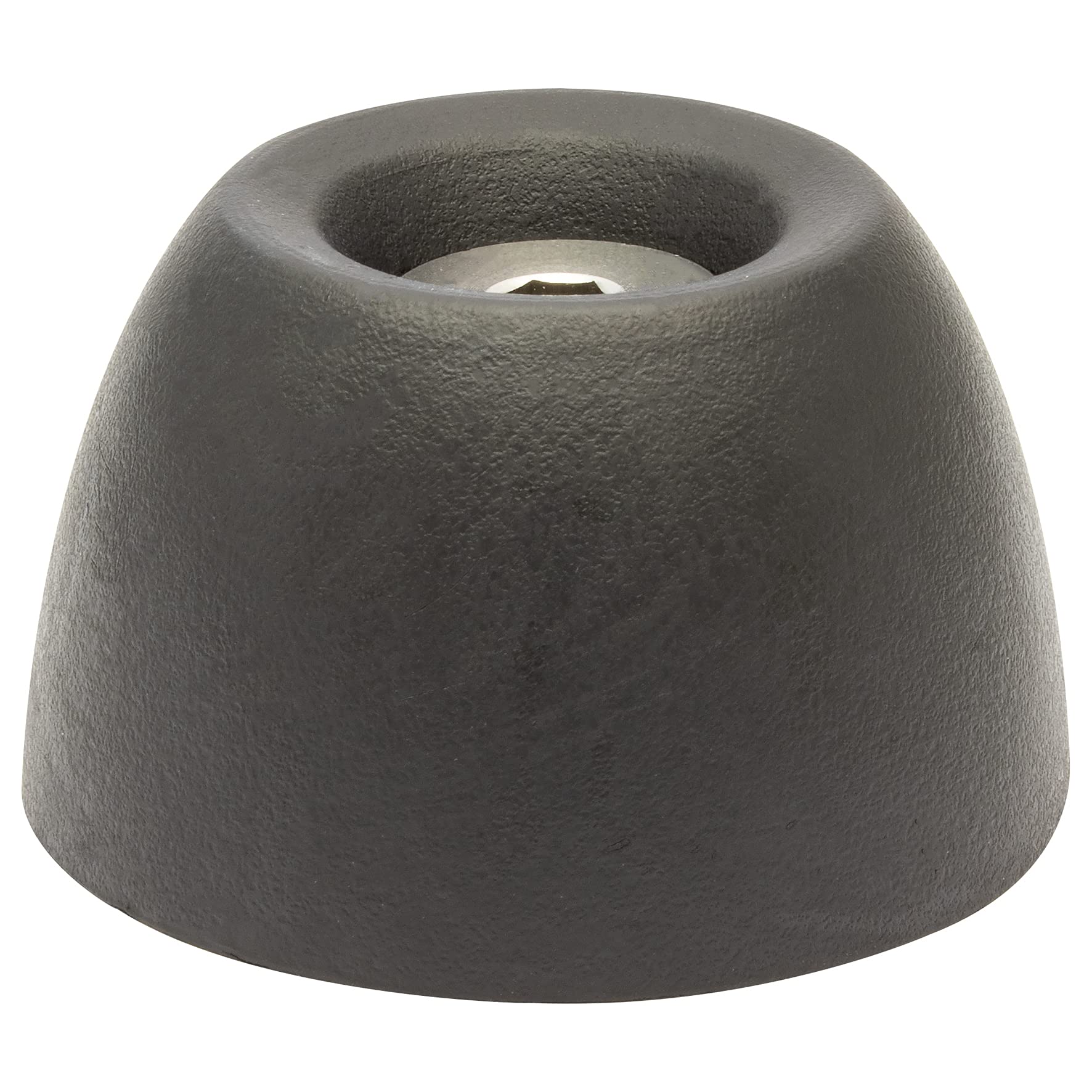 WAGNER Doorstop Outdoor KNOB- Ø 50 x 30 mm, Black Design Buffer Made of Solid Rubber, to be Screwed on Floors, mounting Material Included - 15520011