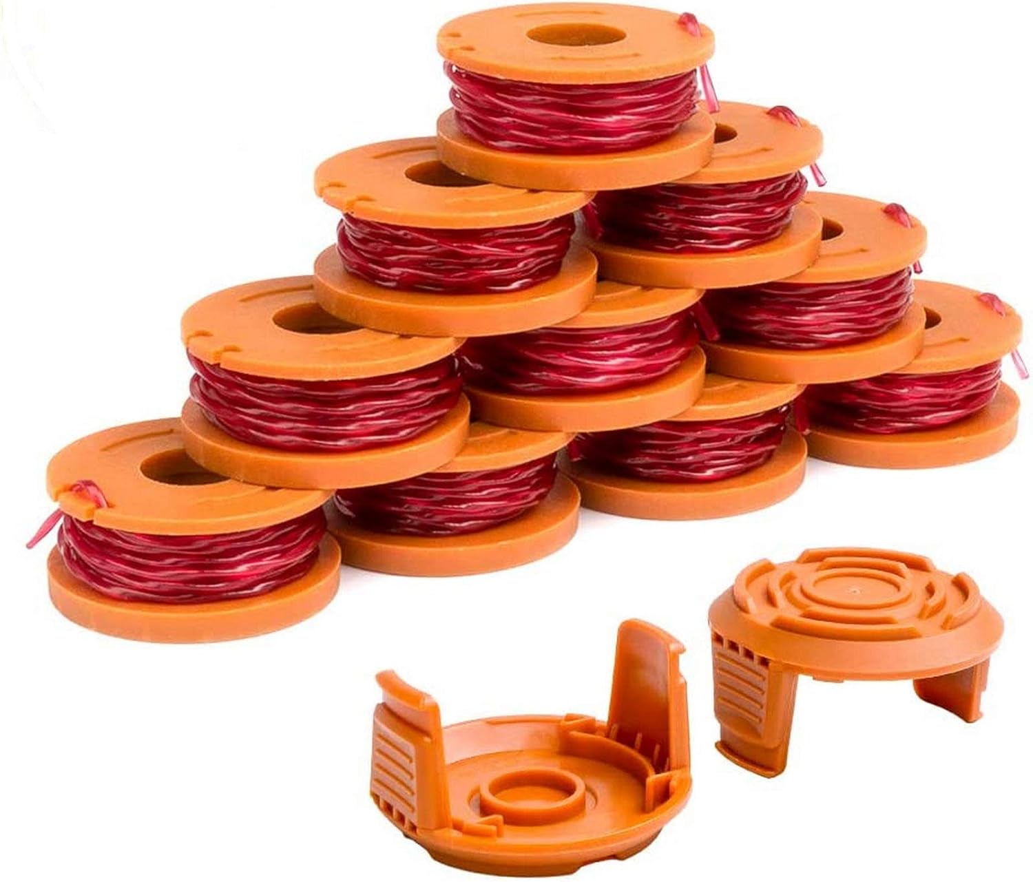 X Home Durable WA0010 Pre-Wound Weed Eater String Combo Set Compatible with Worx WG163, WG180 Trimmers, Easy to Install(10 Spools & 2 Caps) : Garden & Outdoor
