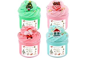 SHAOSHUIHU 4 Pack Upgrade Cloud Slime Kit with New Stickers, Super Smooth, Soft and Spreadable,Scented DIY Slime Supplies for You, Party Favor, Birthday