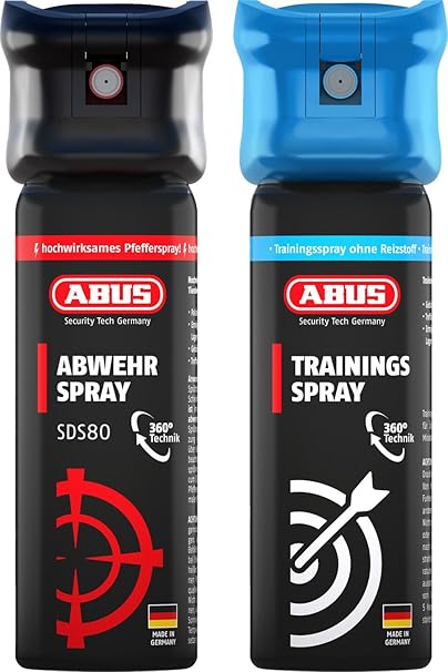 ABUS Abwehrspray SDS80 Pfefferspray zur Selbstverteidigung - Jet-Sprühstrahl - 5 Meter Reichweite - KO Spray - 78095