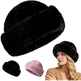 Womens Winter Faux Fur Bucket Hat, Winter Plush Fluffy Furry Faux Mink Hats, Warm Thickened Fisherman Cap Warm Cute
