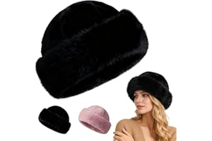 GENERIC Womens Winter Faux Fur Bucket Hat, Winter Plush Fluffy Furry Faux Mink Hats, Warm Thickened Fisherman Cap Warm Cute