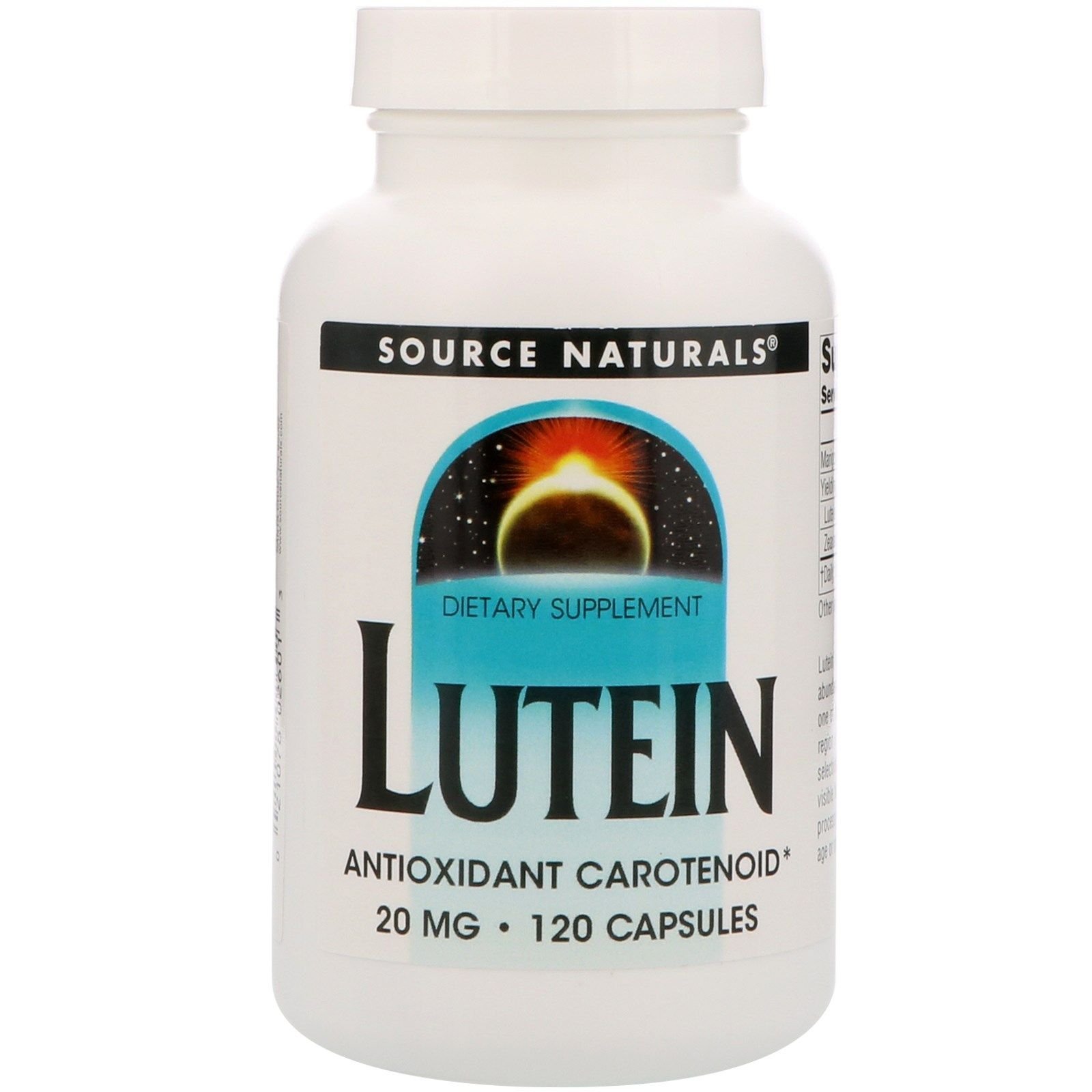 SOURCE NATURALS Lutein 20 Mg Capsule, 120 Count