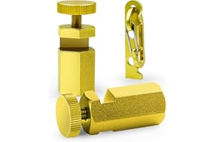 AELOER Tall Stair Gauges for Framing Square with Holder and Carabiner, Stair Gauge Knobs Tool for Speed Square, Framing Square Stops Guide Tools for Carpentry Squares, Framing Jig Circular Saw, Gold