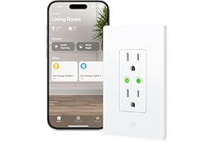 Eve Energy Outlet (Matter) – Smart Outlet & Power Meter, App & Voice Control, No Bridge, Thread, Works with Apple Home, Alexa, Google Home, SmartThings, 100% Privacy, Requires Thread Border Router