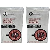 BARISSIMO 100% ARABICA Ground Coffee 12oz bag / One-way Freshness Valve Package (Sumatra Dark Roast, 2 Count)