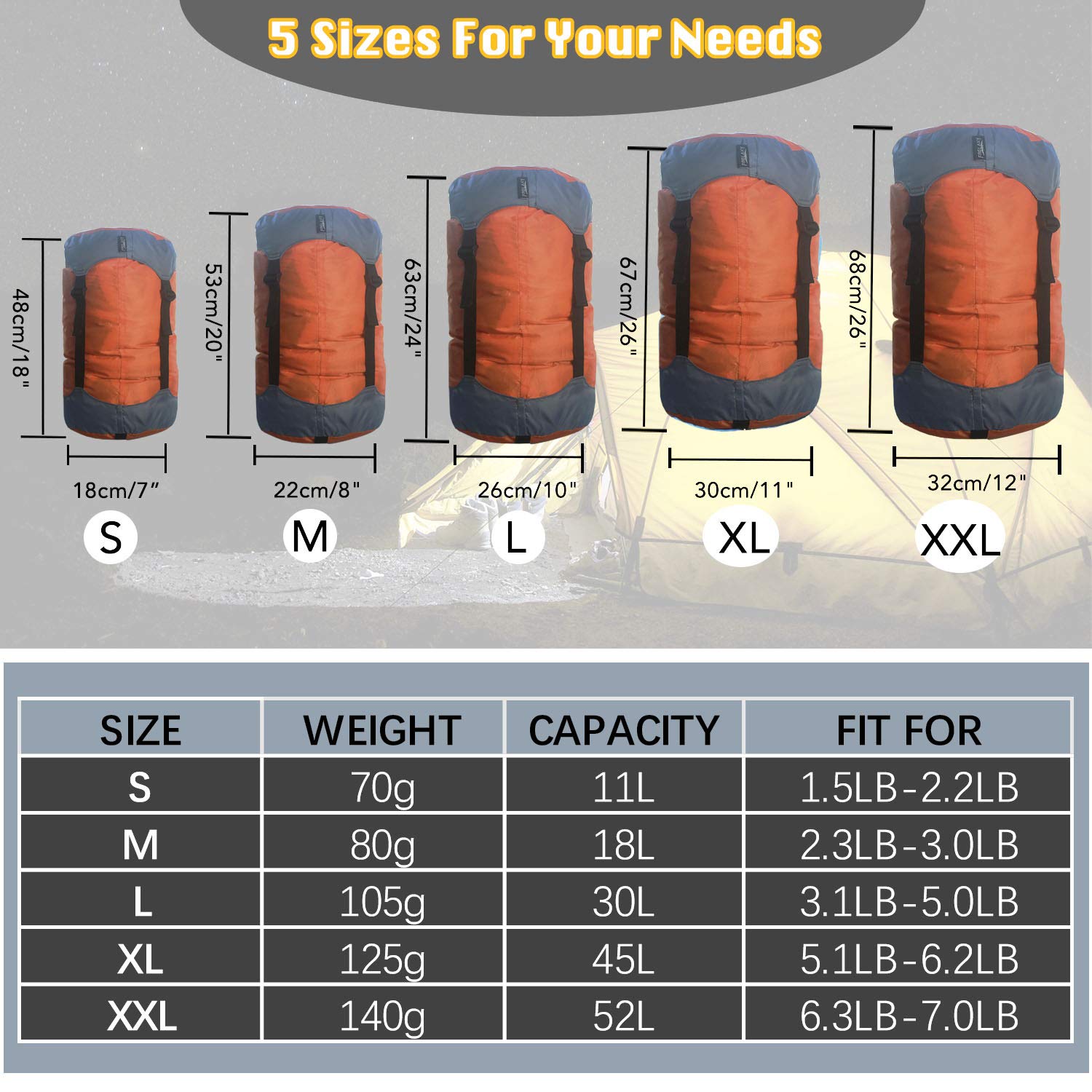 Frelaxy Compression Sack, Ultralight Sleeping Bag