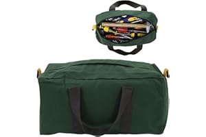 Canvas Tool Tote Bag Organizer, 18in 20in Wide Mouth Toolbag with Handle Waterprof Tools Bags for Men Heavy Duty Tool Bag Ele