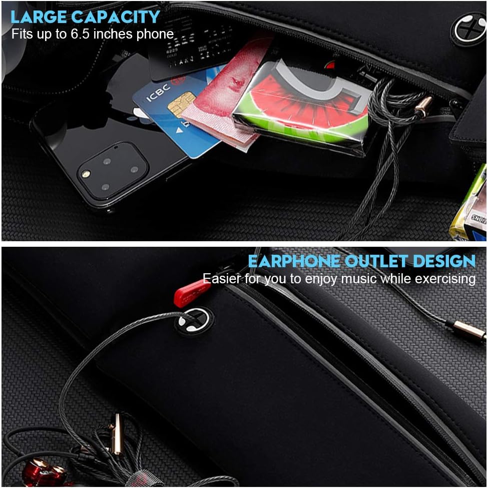 simptech Running Belt Bag with Foldable Water Bottle Holder(Bottles NOT Included) - Image 5