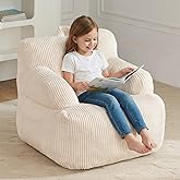 Puf para niños con reposabrazos, cómodo puf para niños, sofá puff de peluche para niños y niñas, puf pequeños con bolsillo, s
