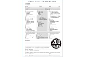 Driver Daily Vehicle Inspection Report Book: Detailed Vehicle Inspection Checklist Log Book for Truck Drivers, 100 Report She