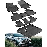CreekT Floor Mats & Cargo Liner for Toyota Highlander 2020-2025 (Only for Bench Seat & Gas) All-Weather Rubber Mats, Full Interior Protection Custom Fit for SUV, Durable & Easy to Clean