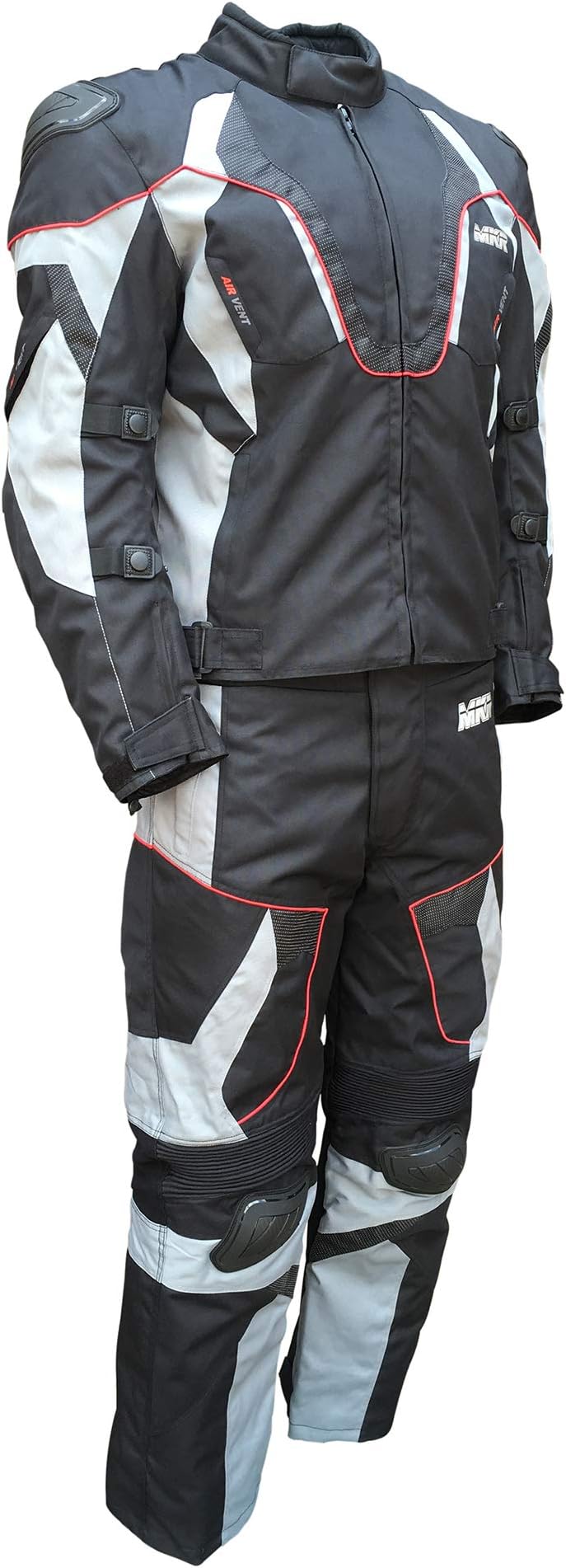 MKR Hypertex Textile Motorcycle Jacket and Trousers Waterproof Protective Suit With Race Hump (2XL / 38" Waist)