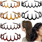 YOLLVKOT 6 Pieces Zig Zag Headbands for Women Non Slip Headband with Teeth Plastic Wavy Hair Head Band Comb Vintage Hair Hoop Accessory for Women Men Lady Girl
