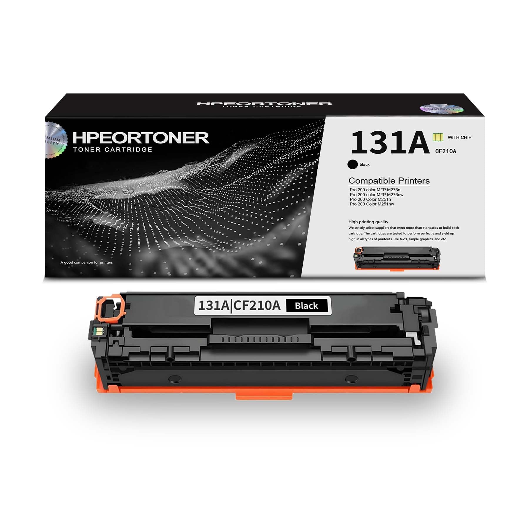 Photo 1 of 1-Pack 131A|CF210A Black Toner Cartridge, High Yield 1,670 Pages, Replacement for HP 131A|CF210A Pro 200 Color MFP M276n Pro 200 Color MFP M276nw Pro 200 Color M251n Pro 200 Color M251nw Printer