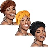 African Women Turban Caps Beanie Pre-Tied Twisted Braids Headwraps for Women Head Scarf Chemo Cancer Headwear Cap