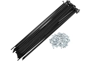 A ABSOPRO Bicycle Spokes 12G 220mm Length Bike Wheel Spokes Carbon Steel Black 1 Set