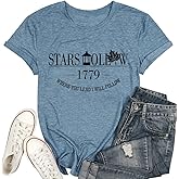 Cute Graphic Star Fall Leaf Connecticut 1779 Shirts for Women Print Letter Autumn Festival Short Sleeve Tee Tops