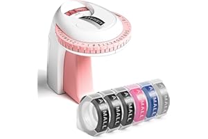 AIRMALL Embossing Label Maker, Omega S Vintage Embossed Label Maker, Retro Embosser Labeler with 6 Rolls 3D Embossing Label Tapes, Old School Label Printer, Waterproof for Home Office Kids DIY Crafting, Pink