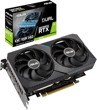 ASUS GeForce RTX 3060 12G DUAL V2 OC Gaming Graphics Card 1867MHz DLSS 2
