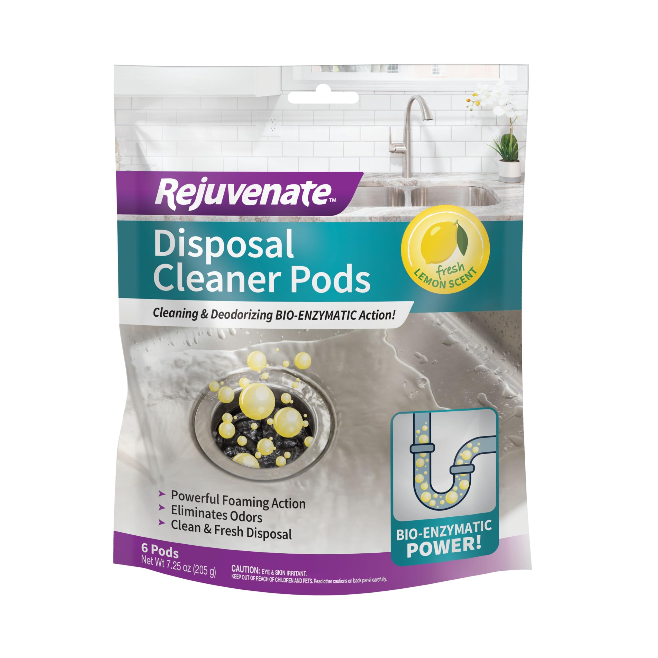Photo 1 of Rejuvenate Disposer and Pipe Cleaner, Lemon Scent, 6 Pods, 7.1 oz (201g)