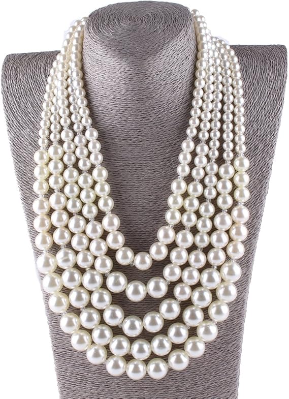 Amazon Aibei 人工パール ロングパールネックレス 女性用 直径28インチ 説明を参照 ネックレス 通販