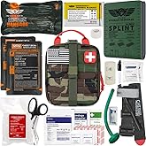 EVERLIT Advanced Trauma Kit, CAT GEN-7 Tourniquet, TCCC Compliant, Mil-Spec Nylon Laser Cut Pouch with 36" Splint, Military Combat Tactical IFAK for Emergency Bleeding Control
