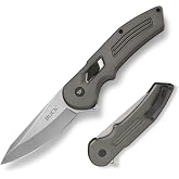 Buck Knives 262 Hexam Assist Folding EDC Knife, Gray, 5.26 oz | 3.35&rdquo; Drop Point 7Cr17MoV Steel Blade, Anodized Aluminum Handle, Folding Pocket Knife for Everyday Carry