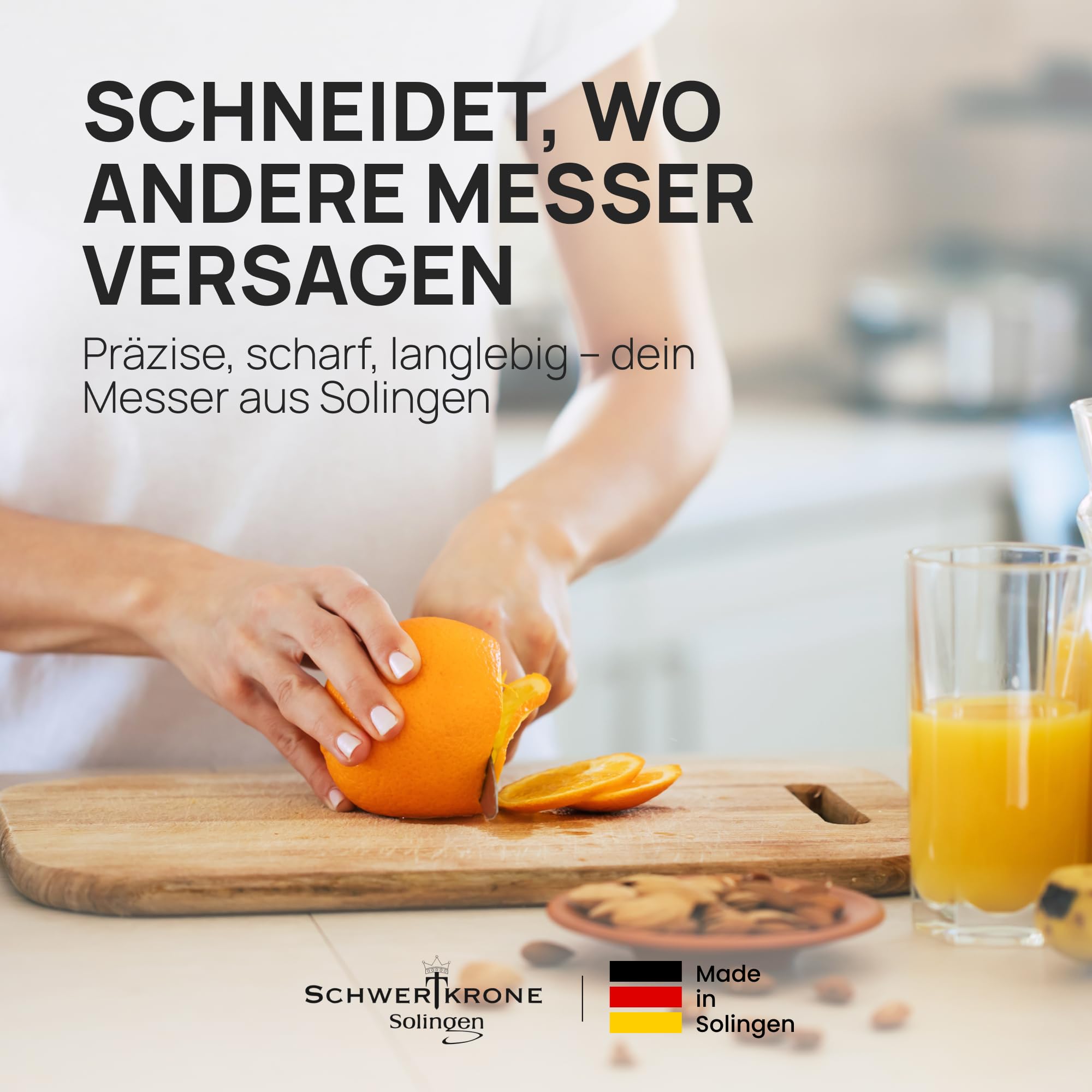 Schwertkrone® Schälmesser 6er Set [MADE IN SOLINGEN - GERMANY] - Gemüsemesser Obstmesser - Küchenmesser klein scharf - Schneidemesser Kartoffelschälmesser - Allzweckmesser (6x bunt - 6cm Klinge) 5