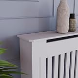 Vida Designs Chelsea Radiator Cover White Large Vertical Slat H82 W152 D19cm view 5