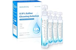 Normal Saline, 0.9% Cleaning Saline Solution, Ready-to-Use for Daily Household Use, 15ml Each, 20 per Box, 300ml /10.56 FL OZ