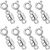 QULLTK Magnetic Necklace Clasps and Closures 18K Gold and Silver Plated Bracelet Converter Clasp,Suitable for Necklaces Chain Extender