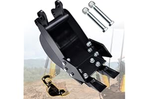 DANWIWEE Narrow Digging Bucket 7.87in Mini Excavator Attachments,Hole Diameter 0.98in, Center Wheelbase 3.54in, Bucket Metal 