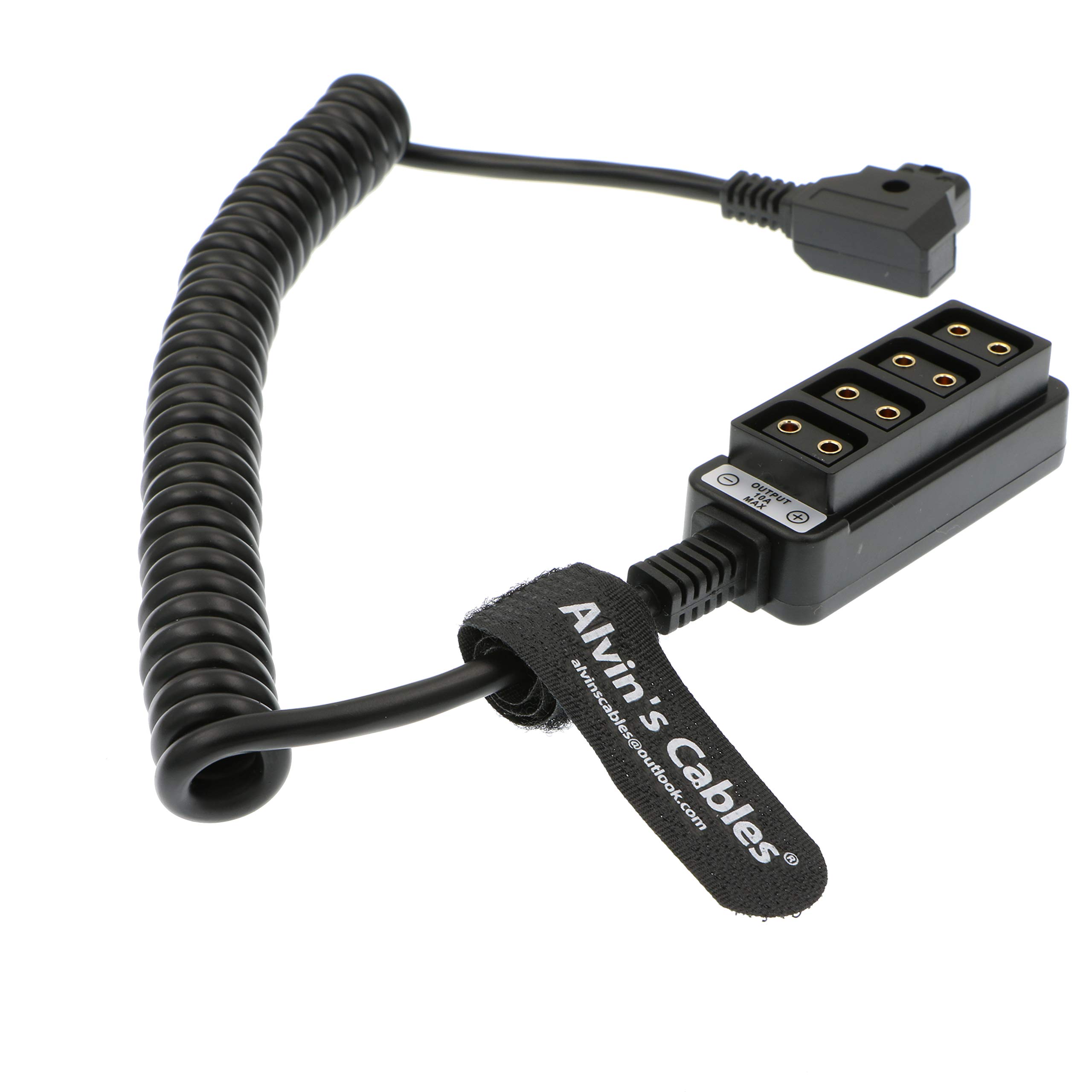 Alvin's Cables D Tap to 4 Dtap Female Coiled Splitter Cable for ARRI RED Cameras TILTA Steadicam IDX Battery — image 1