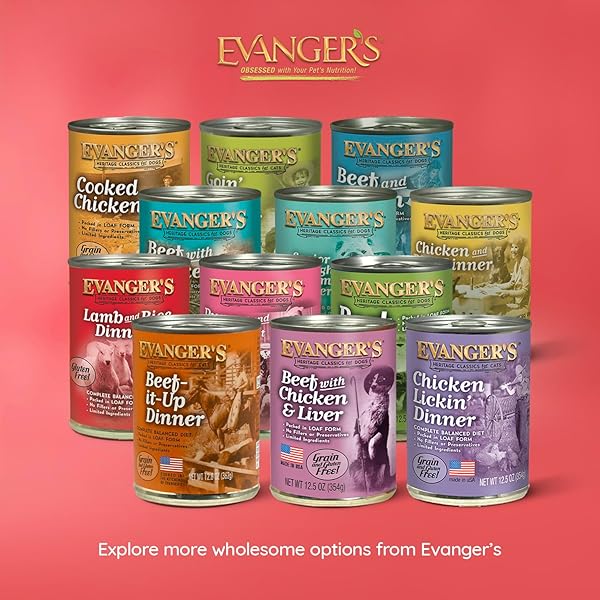 EVANGER’S HERITAGE CLASSIC LAMB & RICE DINNER DOG FOOD – 12 COUNT, 12.5 OZ EACH – GLUTEN & GRAIN FREE, COMPLETE BALANCED DIET FOR ALL LIFE STAGES – WET DOG FOOD