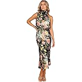 Petal & Pup Womens Anabelle Halter Neck Midi Dress