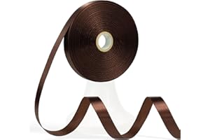Apeseek 60 Yards Brown Ribbon 1/2 Inch, Solid Satin Ribbon for Gift Wrapping, Crafts, Flower Bouquet, Wedding, Baby Shower, Festival, Christmas, Halloween