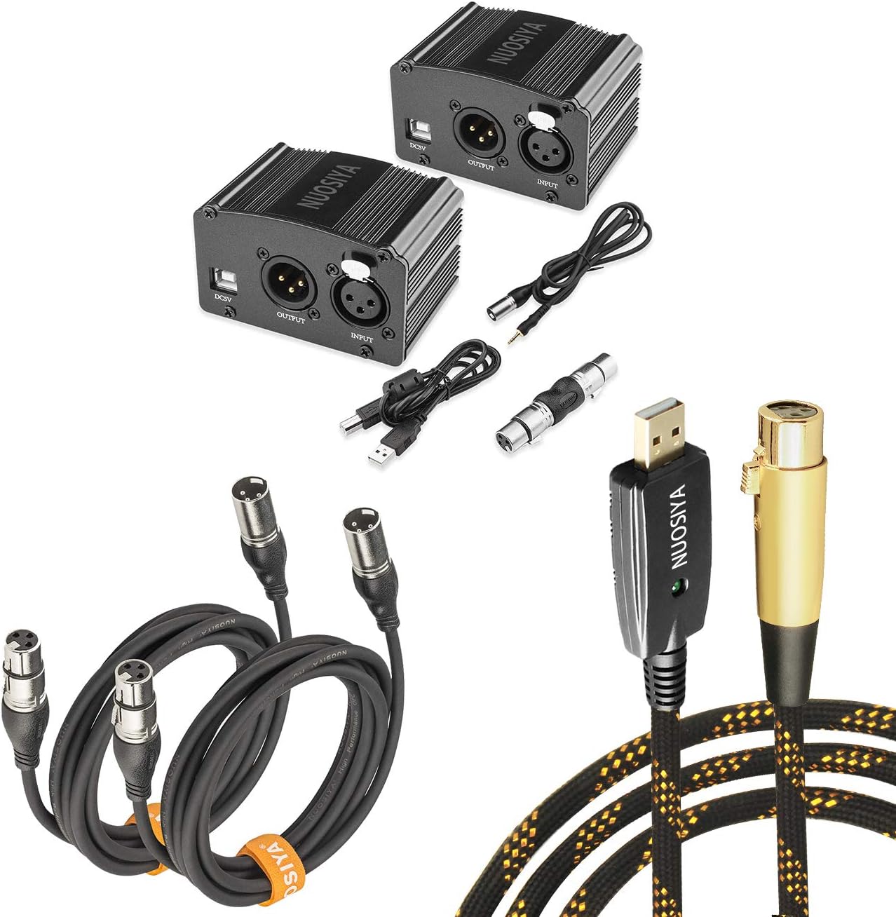 Amazon Com Phantom Power Supply Set Nuosiya 1 Channel 48v Phantom Power Supply 2pcs Xlr Microphone Cable 10ft 1pcs Usb Microphone Cable 10ft Perfect For Any Condenser Microphone Music Recording Equipment Musical Instruments