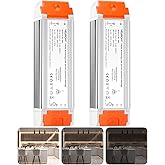 VEURCHY 24V 60W Dimmable LED Driver,120V to DC 24V LED Lighting Low Voltage Transformers, Smooth Flicker Free Dimming 60 Watt LEDs Power Supply 24 Volt, 2 Pack