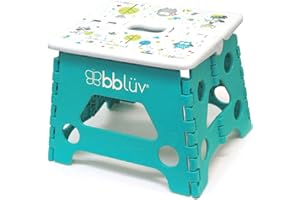 bblüv - Stëp - Foldable Step Stool - Safe, Compact and Easy to Clean (Aqua)