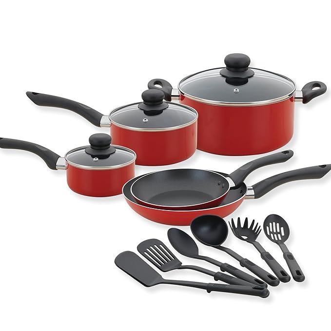 Betty Crocker 14 Piece Cookware Set Nonstick Pots and Pans Set with