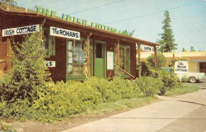 Palo Alto California Irish Cottage Street View Vintage Postcard