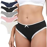 HaiFafafaing 5 Pack Womens Cotton Thong Panties Cute Lace Thong For Women Sexy No Show Ladies (Multicolor,Multicolor,S)