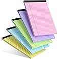 AILZFEI 5pcs Colored Note Pads 5x8 College Ruled Small Legal Pads Paper Notepads 5 Pack Study Back Writing Pads 5 x 8 Paper Pads Perforated Narrow Ruled Pads of Paper