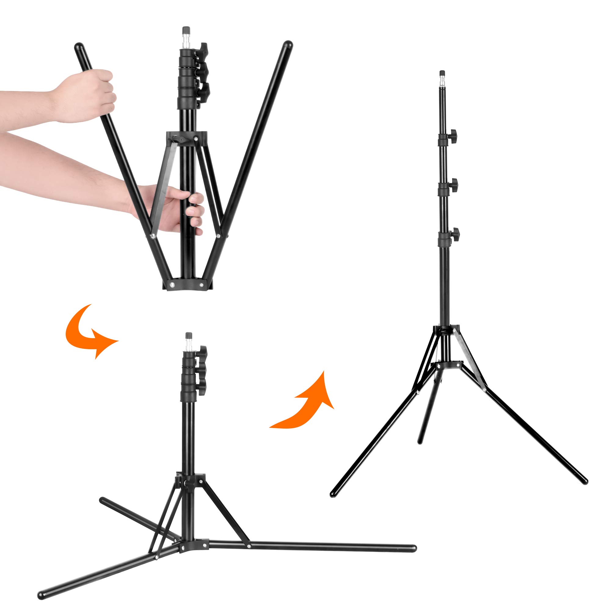 EMART Travel Light Stand for Photography, 6' Compact Portable Reverse Folding Tripod Lighting Stand Lightweight Suitable for Camera Flash, Ringlight, Photo Reflector, Umbrella, Studio Video Lightstand