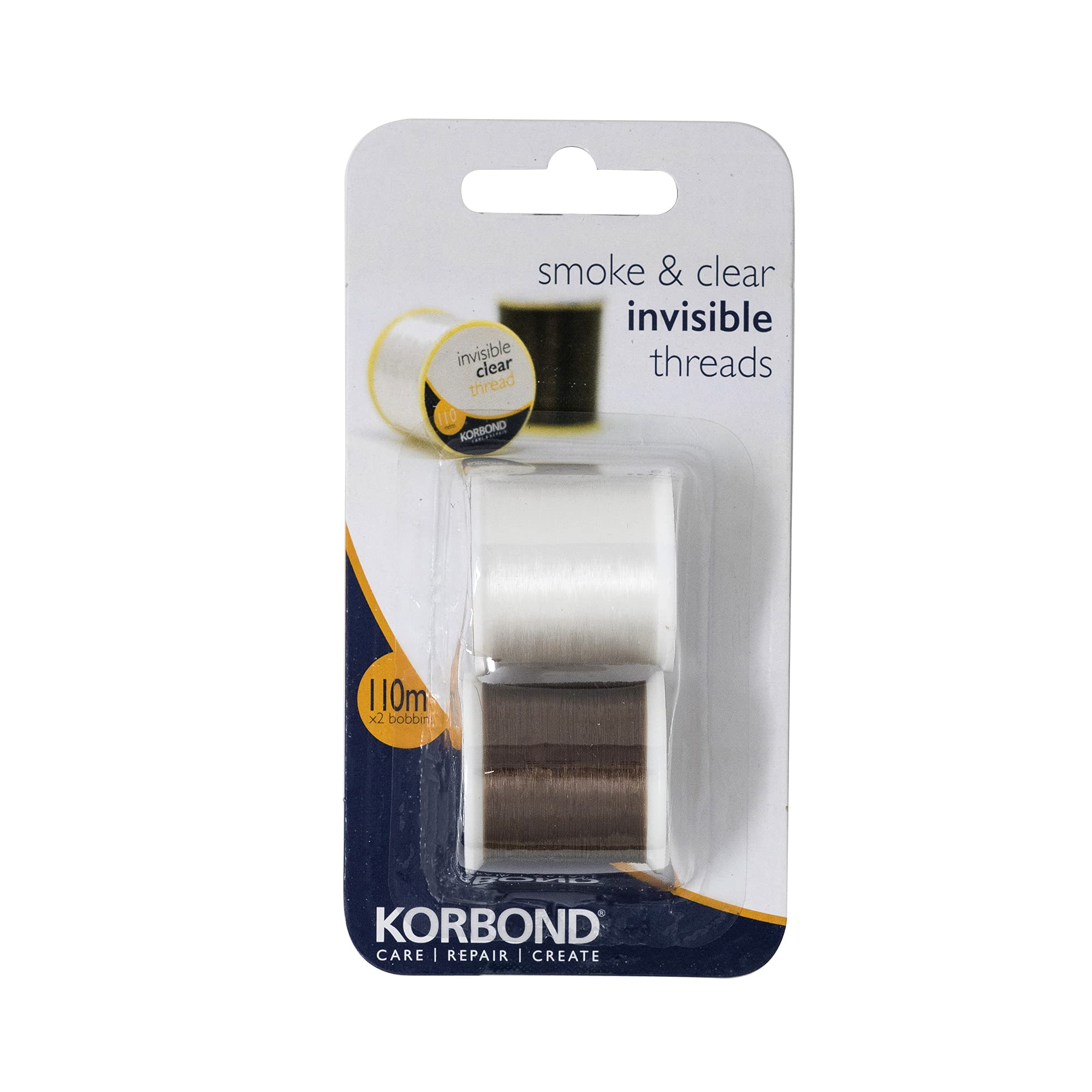 Korbond Invisible Threads Clear & Smoke 2 x 110m-110055, Nylon, 220m, white